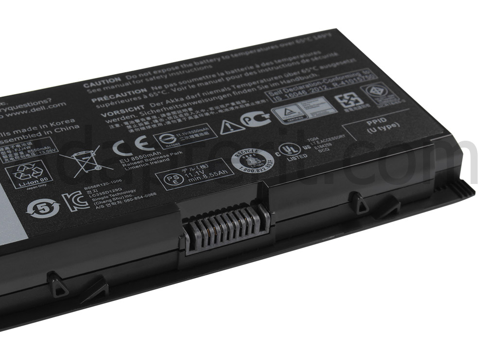 11.1V 97Whr 9-Solut Dell CPL-J5MXY FJJ4W Akku - Sulje napsauttamalla kuva