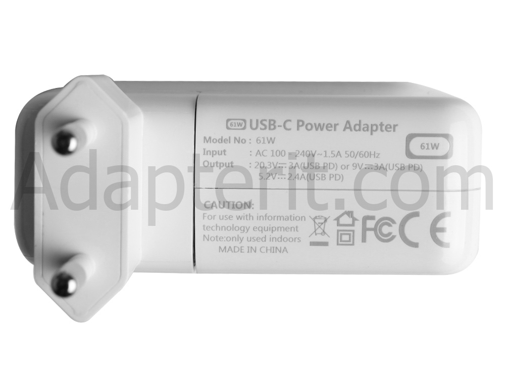 61W USB-C Adapteri Laturi Apple MacBook Pro 13 MPXT2K/A + Vapaa johto