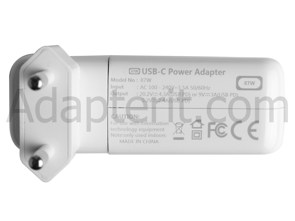 87W USB-C Adapteri Laturi Apple MacBook Pro 15 MPTU2 + Vapaa johto
