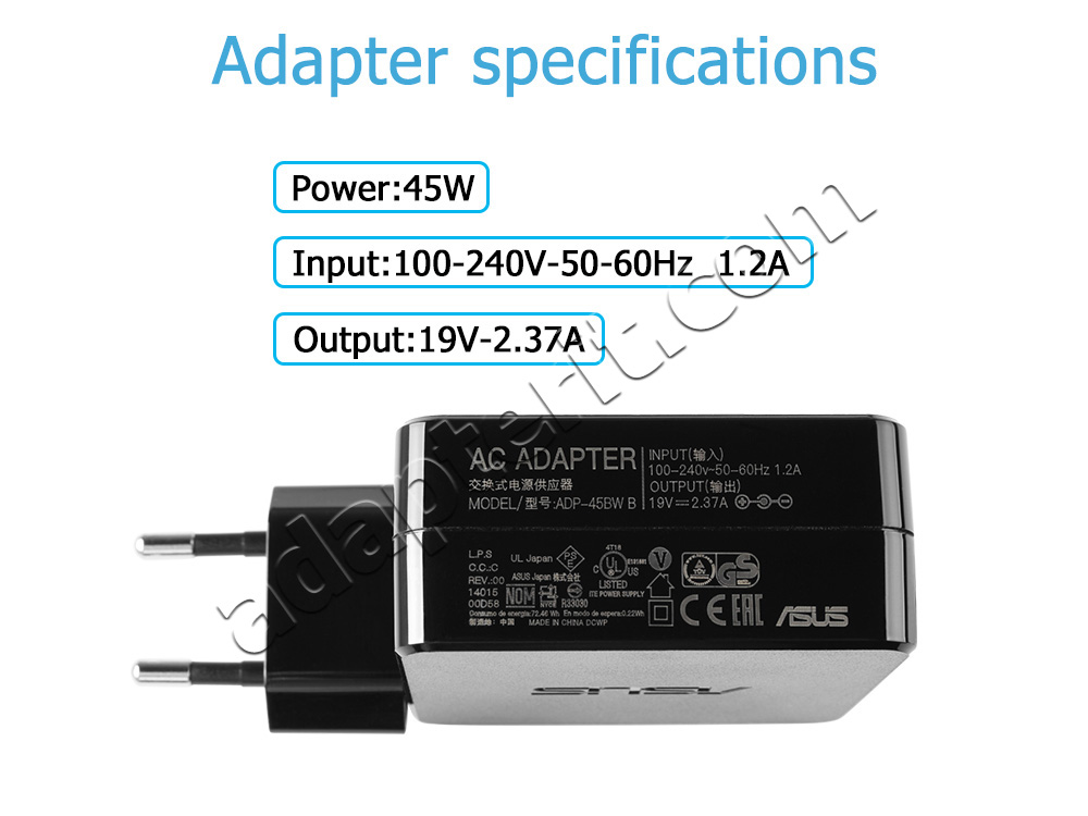 Alkuperäinen 45W Adapteri Laturi Asus A556UR-DM007T