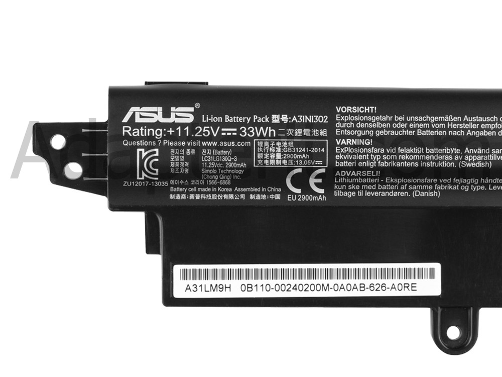 3 Solut 3300mAh Akku Asus F200CA-CT135H F200CA-CT141H F200CA-CT142H