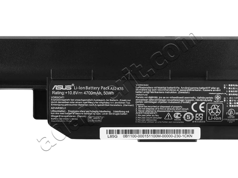 6 Solut 50Whr Akku Asus F55 F55A F55C F55CR F55U F55VD F55VDR