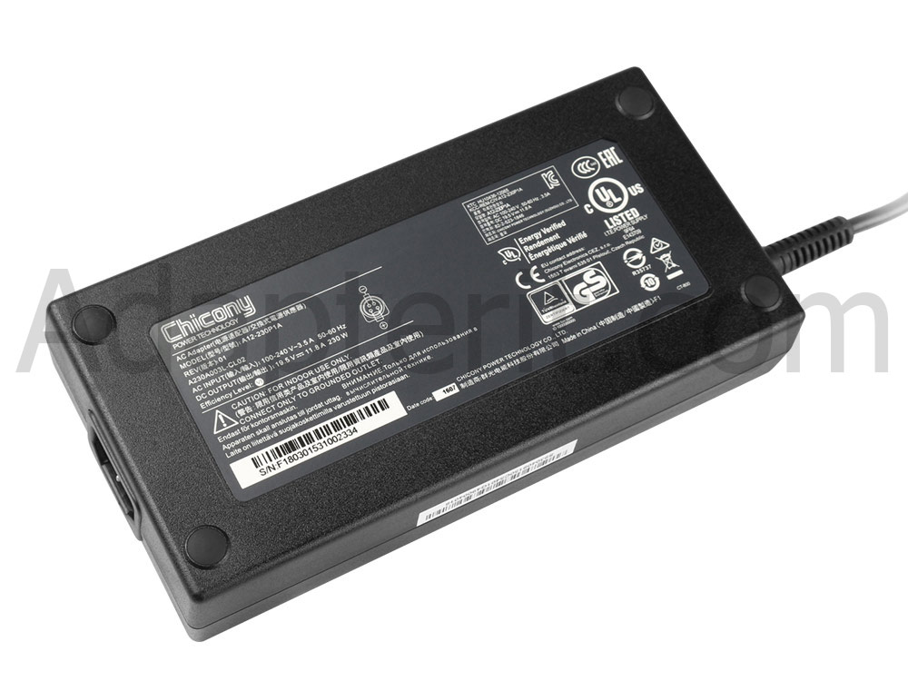 Alkuperäinen Adapteri Laturi Schenker XMG U705-3EY 230W