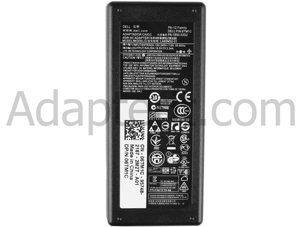 Alkuperäinen 65W Adapteri Laturi Dell PA-1650-02DD LA65NS2-01 Delta ADP-65AH B
