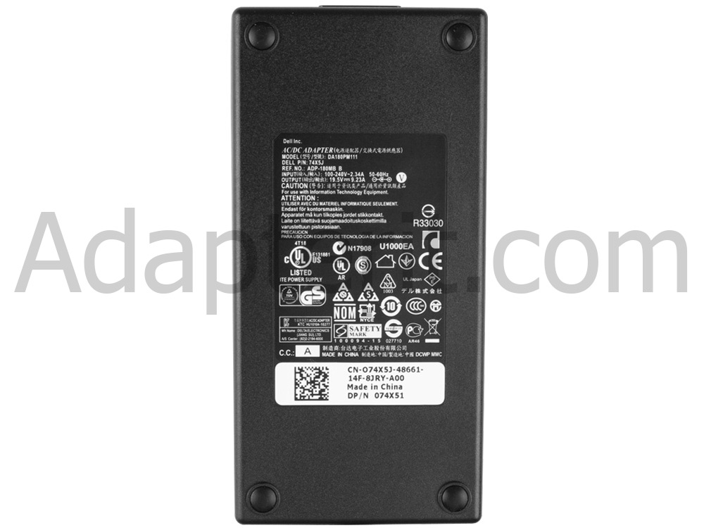 Alkuperäinen 180W Adapteri Laturi Alienware M14X R4 i7-4700MQ i7-4800MQ i7-4900MQ