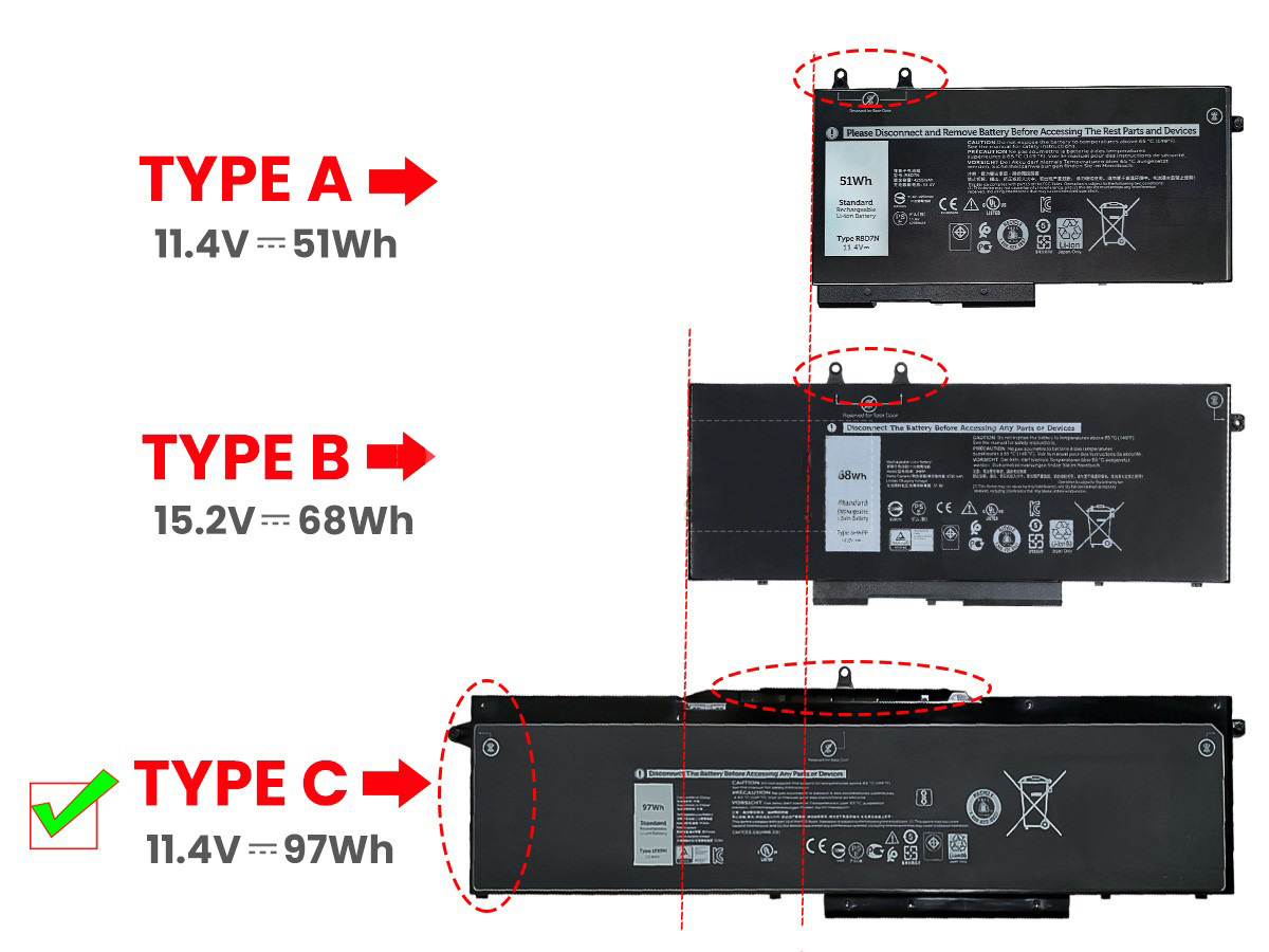 Alkuperäinen 97Wh 8070mAh Akku Dell Latitude 5501 Series