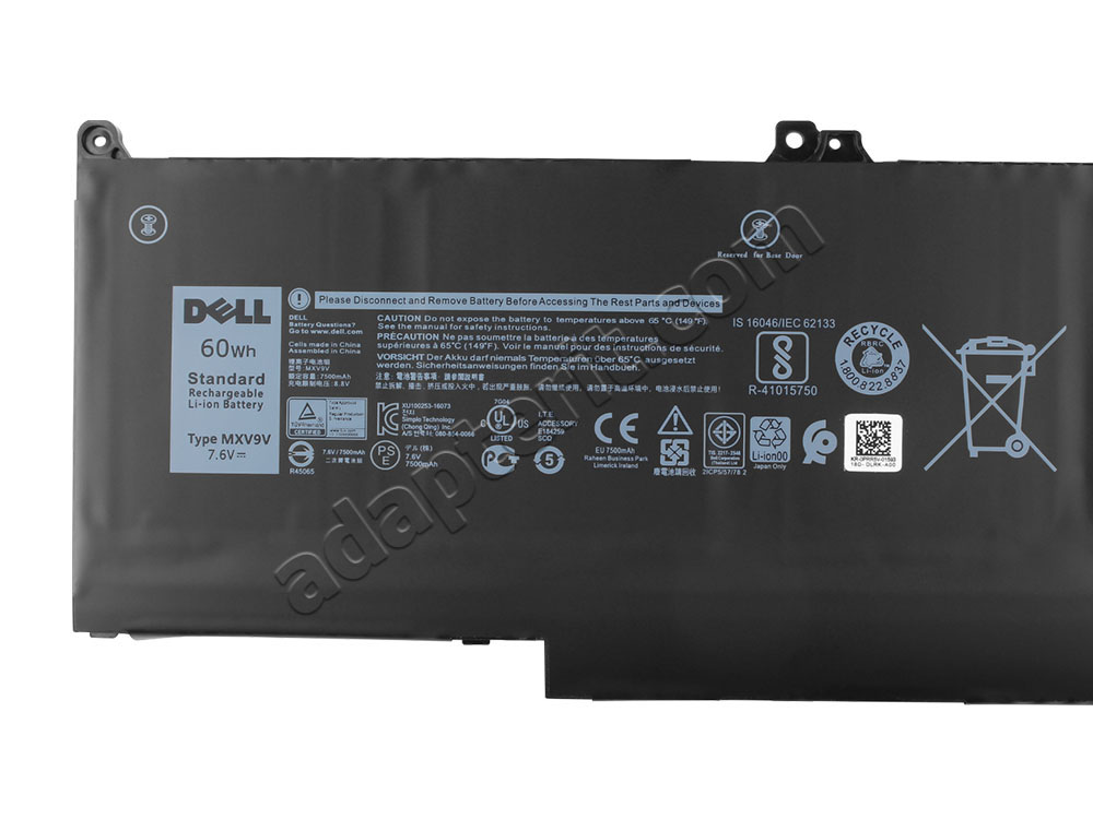 7500mAh 60Wh 4-Solut Dell Latitude 7400 P100G P100G001 Akku