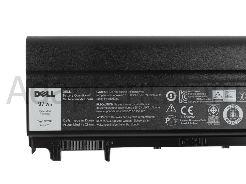 Alkuperäinen 8700mAh 97Wh 9 Solut Akku Dell Latitude E5440 5440-0590