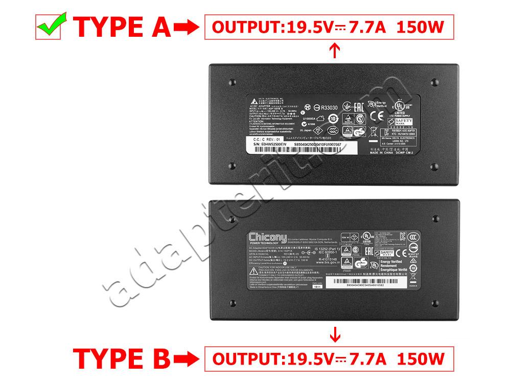 Alkuperäinen 150W MSI GS63 7RD-233ZA Adapteri Laturi