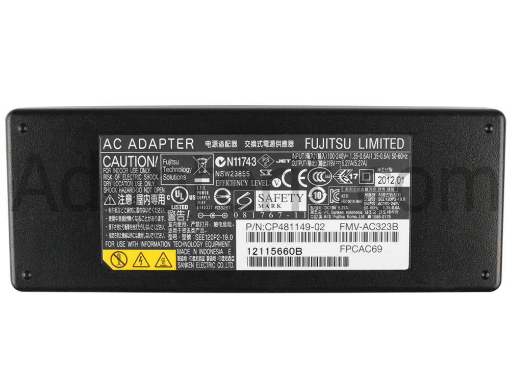 Alkuperäinen 100w Fujitsu 34024214 Adapteri Laturi - Sulje napsauttamalla kuva
