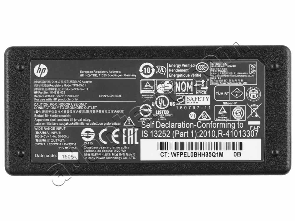 45W USB-C HP Chromebook x360 14c-ca0003na 14c-ca0425no Laturi