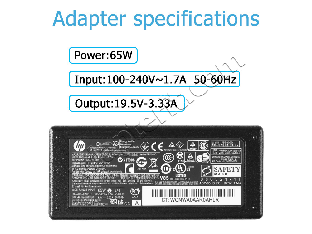 Alkuperäinen 65W Adapteri Laturi HP ENVY 14-1200 14-1010eg