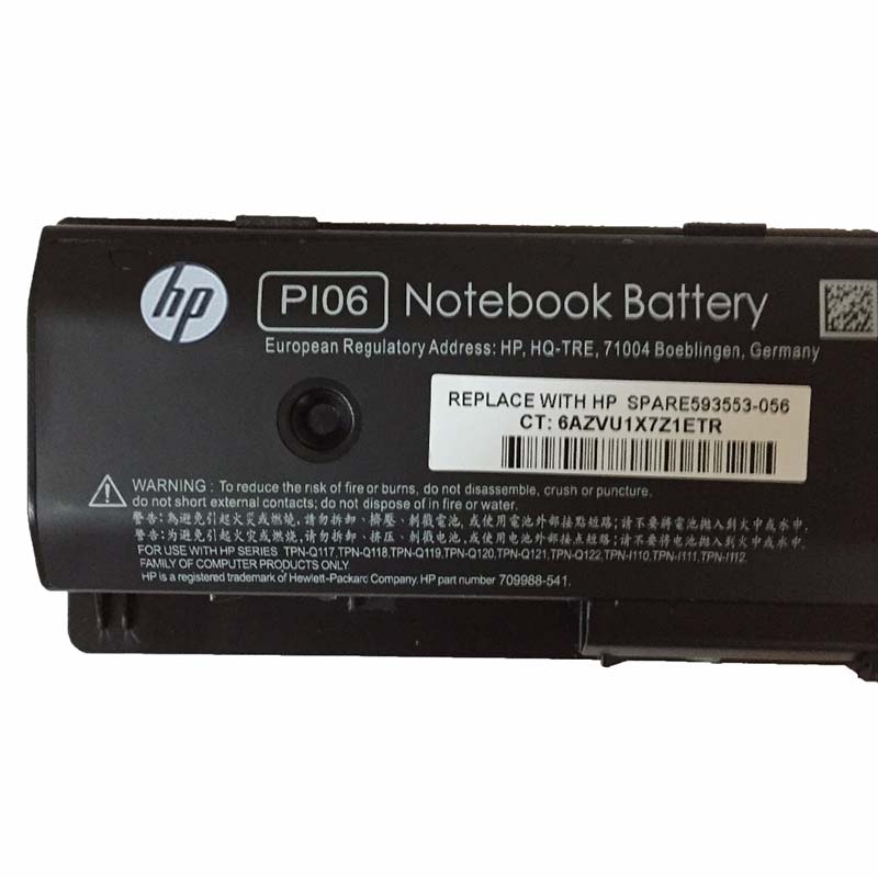 Alkuperäinen 5225mAh 62Wh 6-Solut HP 710416-001 710417-001 Akku