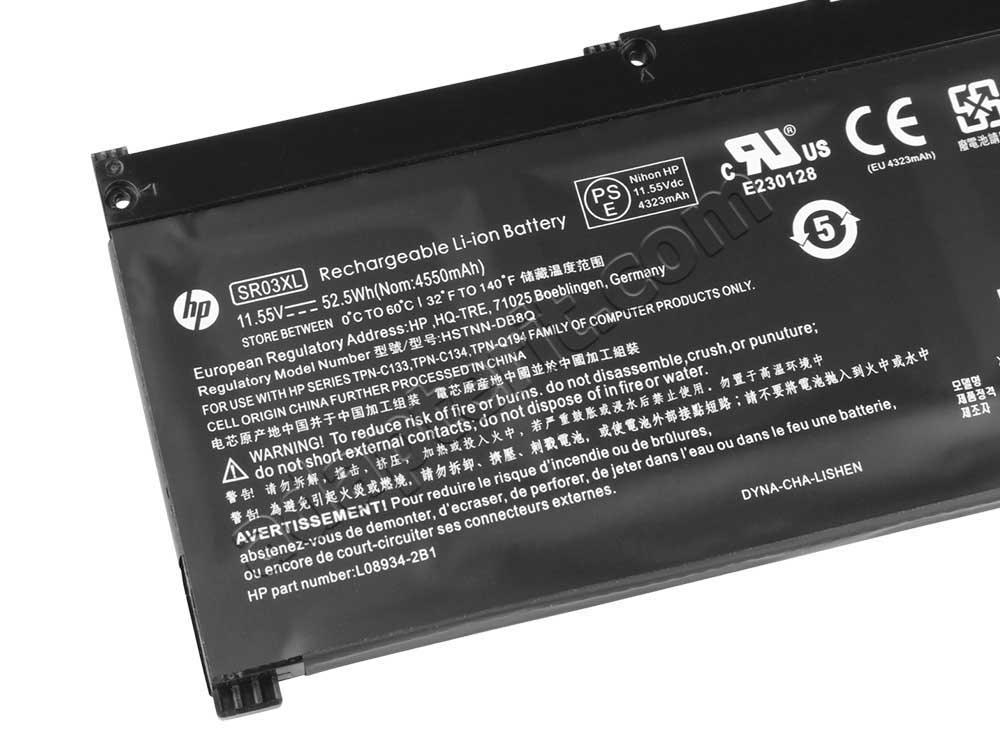 4550mAh 52.5Wh 3-Solut HP Pavilion Gaming 17-cd1021nq 17-cd1553ng Akku