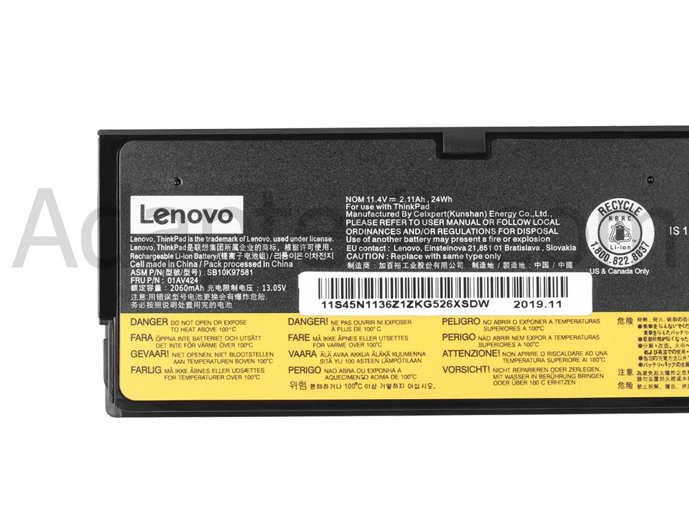2100mAh 24Wh 3 Solut Lenovo ThinkPad T480 20L6 Akku