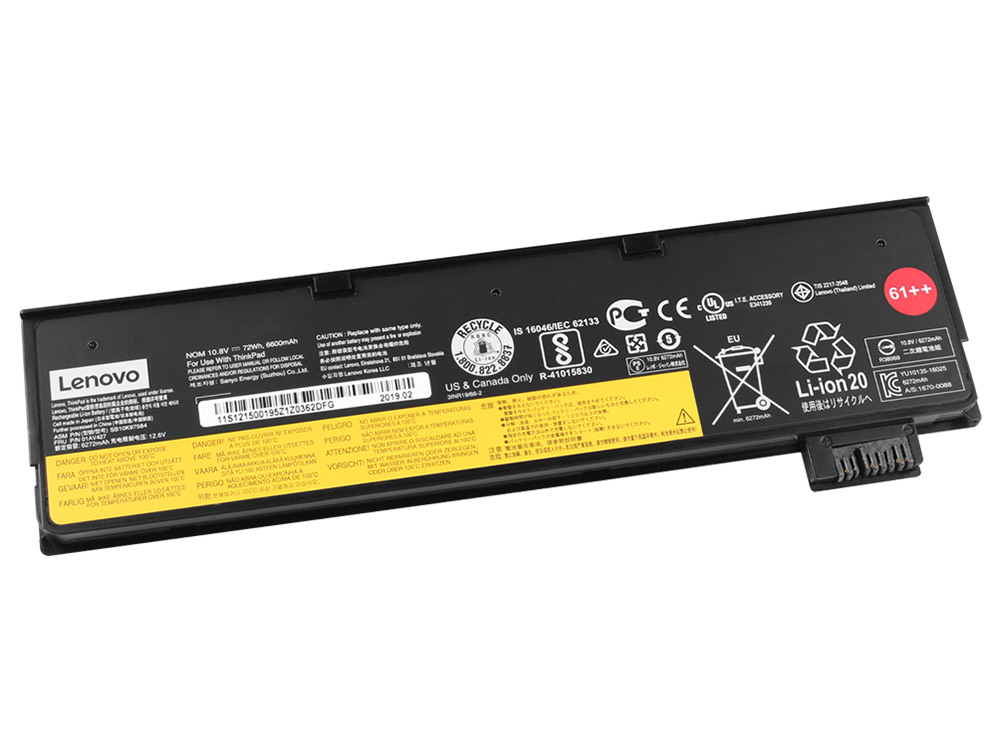 10.8V 6600mAh 72Wh 6-Solut Lenovo ThinkPad P52s 20LB000KGE Akku