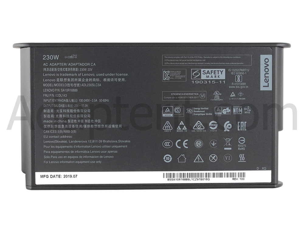 Alkuperäinen 230W Lenovo Legion 5P 15ARH05H 82GU Ohut Laturi + kaapeli