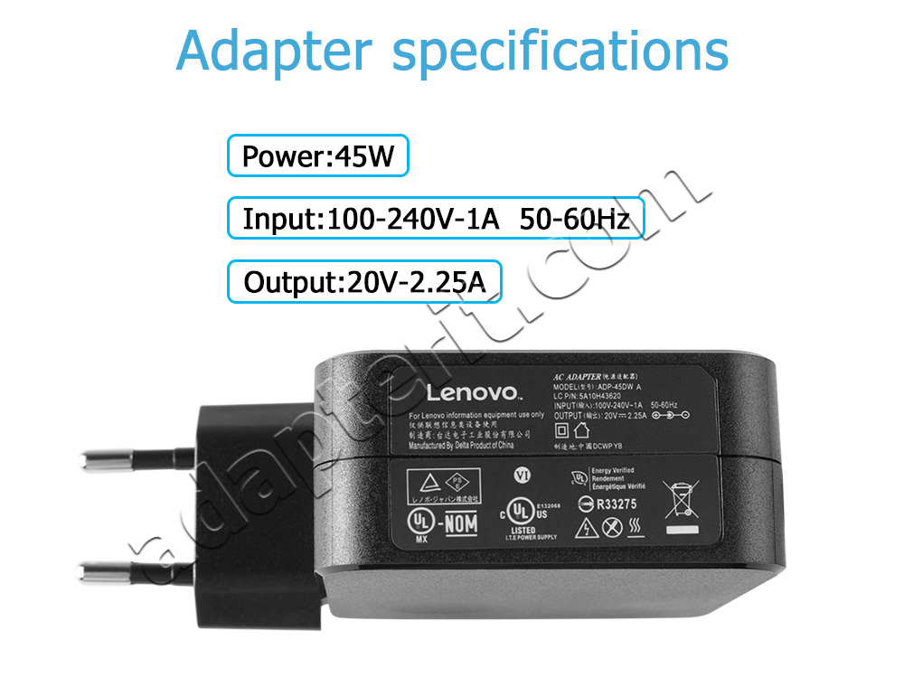Alkuperäinen 45W Lenovo IdeaPad 330-15IKBR 81DE0151RM Adapteri Laturi