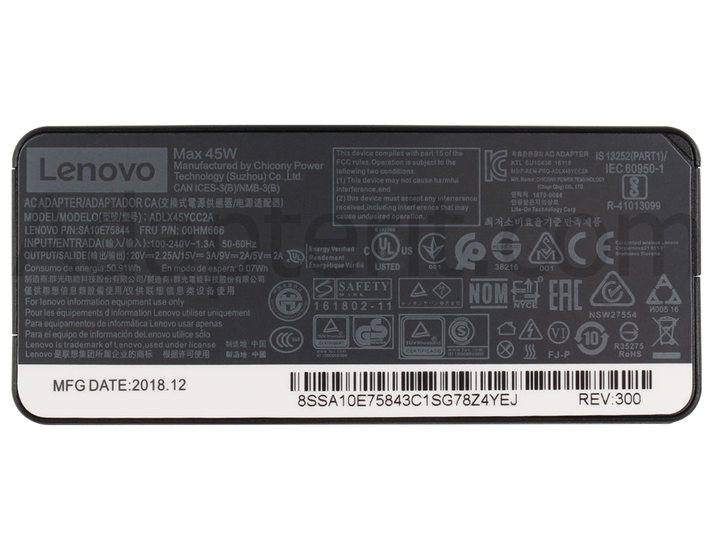 Alkuperäinen 45w USB-C Acer Chromebook Spin 11 CP511-1H-R751T Adapteri Laturi + Kaapeli