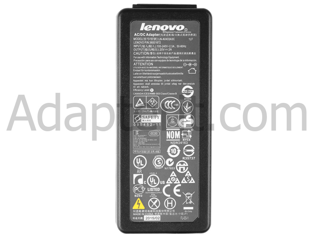 Alkuperäinen 40W Adapteri Laturi Lenovo 41R4452 41R4455 55Y9276 45N0038