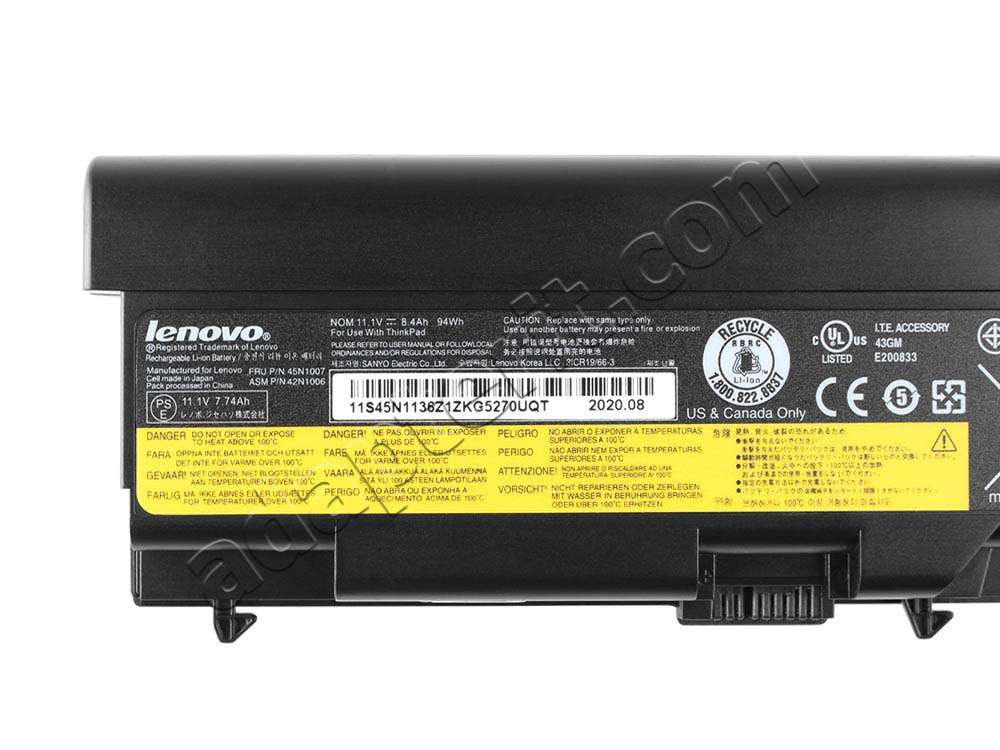 Alkuperäinen 8700mAh 94Wh 9 Solut Akku Lenovo ThinkPad W510 (4319-N9U)