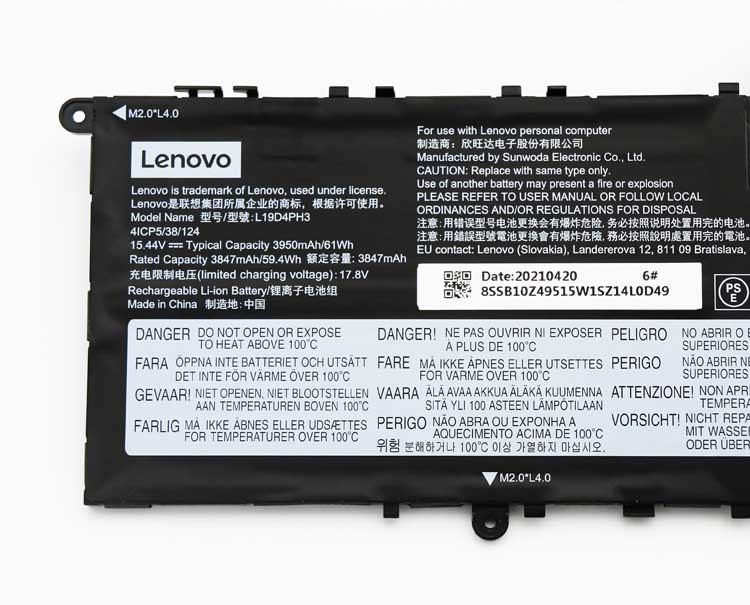 Alkuperäinen 3950mAh 61Wh Lenovo Yoga Slim 7 Pro 14ACH5 OD 82NK Akku