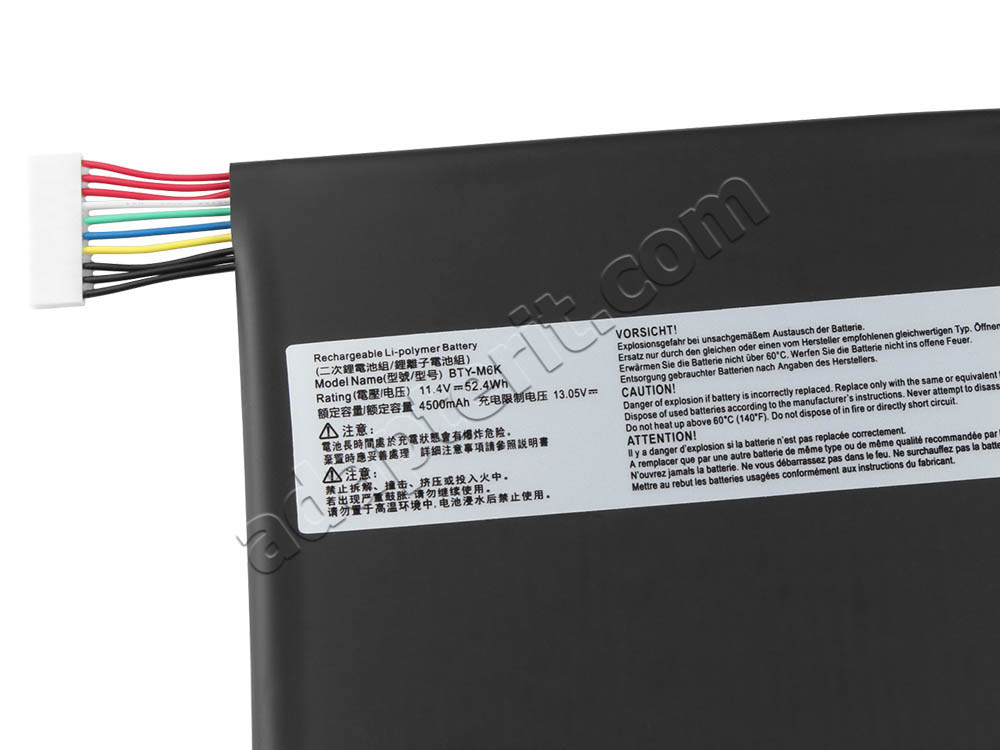 Alkuperäinen 4600mAh 52.4Wh 3-Solut Akku MSI BTY-M6K