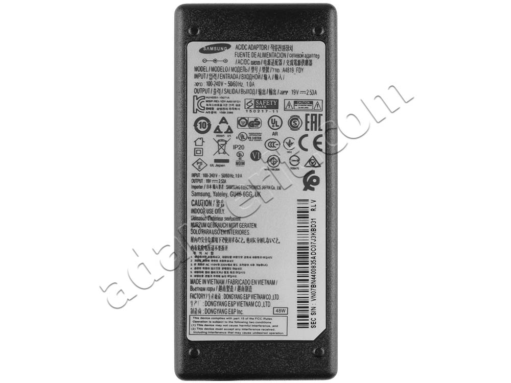 Alkuperäinen 48W Adapteri Laturi Samsung UN32J4000AFXZA + Vapaa johto