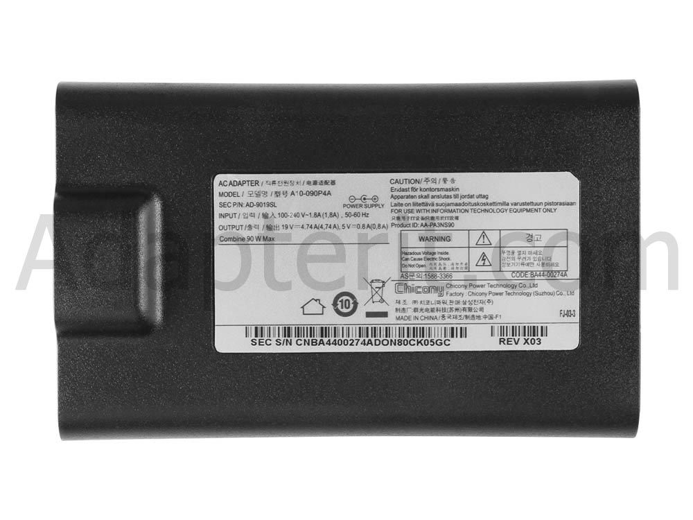 Alkuperäinen 90W Adapteri Laturi Samsung 0335C1960 AP11AD002 E452-JA02
