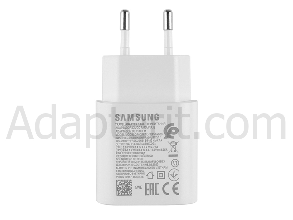 Alkuperäinen 25W Samsung Galaxy Tab Active3 Adapteri Laturi