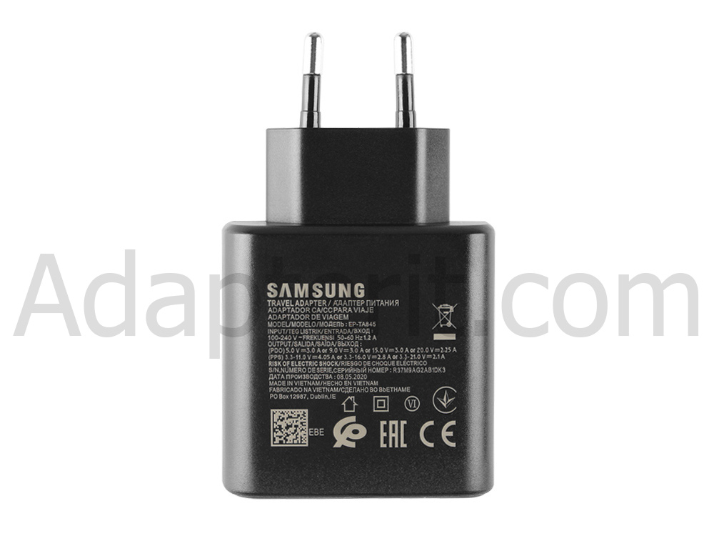 Alkuperäinen 45W USB-C Samsung Galaxy S22 Ultra SM-S908E/DS Adapteri Laturi
