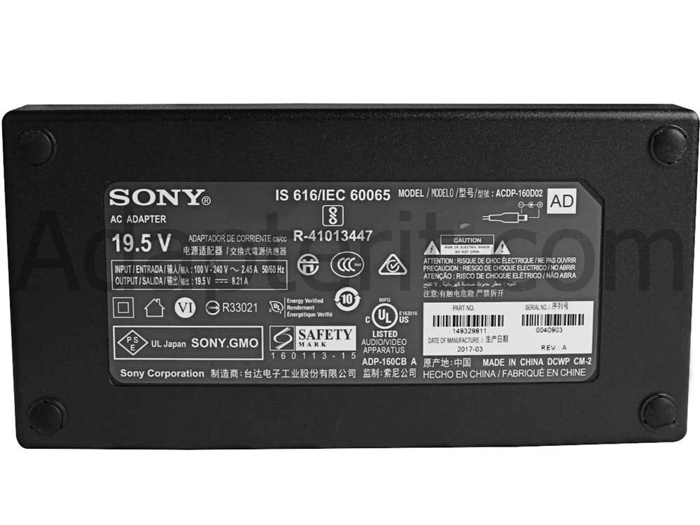 Alkuperäinen 160W Adapteri Laturi Sony KD-49XD8088 KD49XD8088 + Vapaa johto