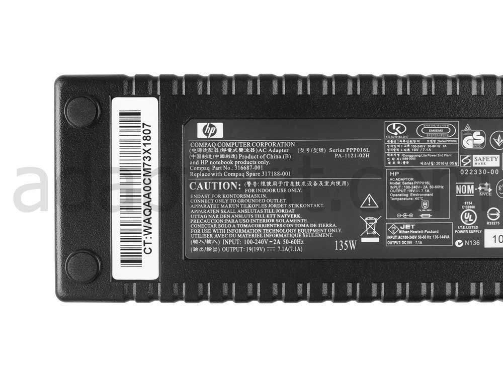 Alkuperäinen 135W Adapteri Laturi HP PA-1131-08HC HSTNN-HA01